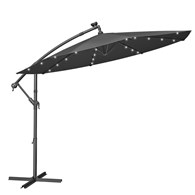 Parasol ogrodowy 300 x 260 cm z oświetleniem ciemnoszary