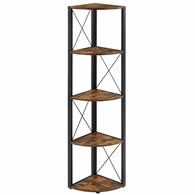 Regał narożny 5 półek rustykalny brąz 160 cm