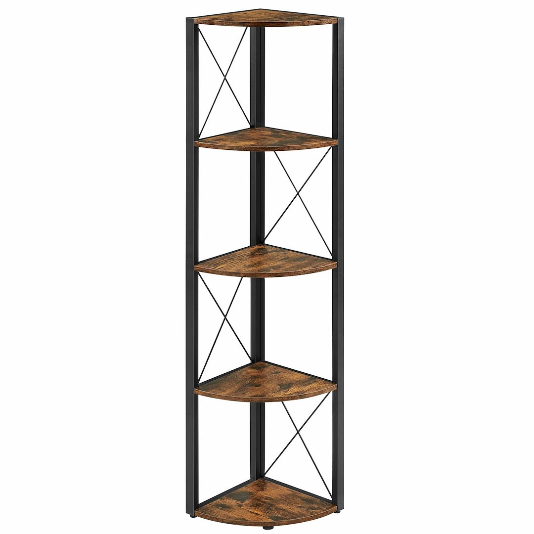 Regał narożny 5 półek rustykalny brąz 160 cm