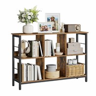 Szeroki regał na książki 6 półek loft