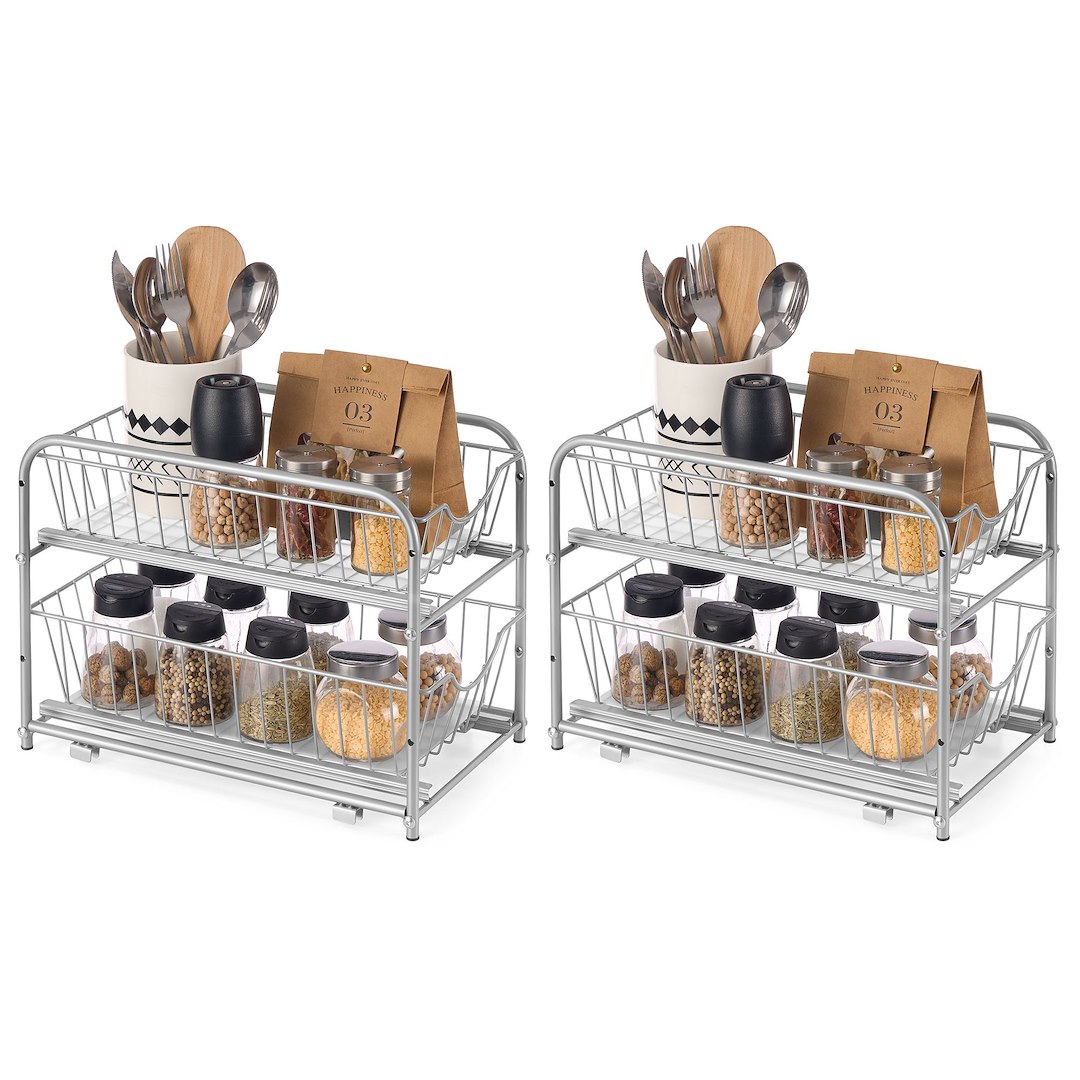Organizer kuchenny zestaw 2 szt. srebrny