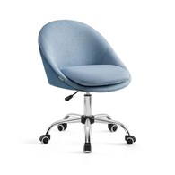 Obrotowe krzesło biurowe niebieskie Nowoczesne, wygodne krzesło obrotowe z tapicerowaną pianką i poszewką w niebieskich odcieniach wykonaną z mieszanki bawełny oraz regulacją wysokości, idealne do sypialni, gabinetu