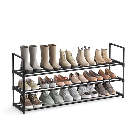 Metalowy regał na buty z 3 półkami