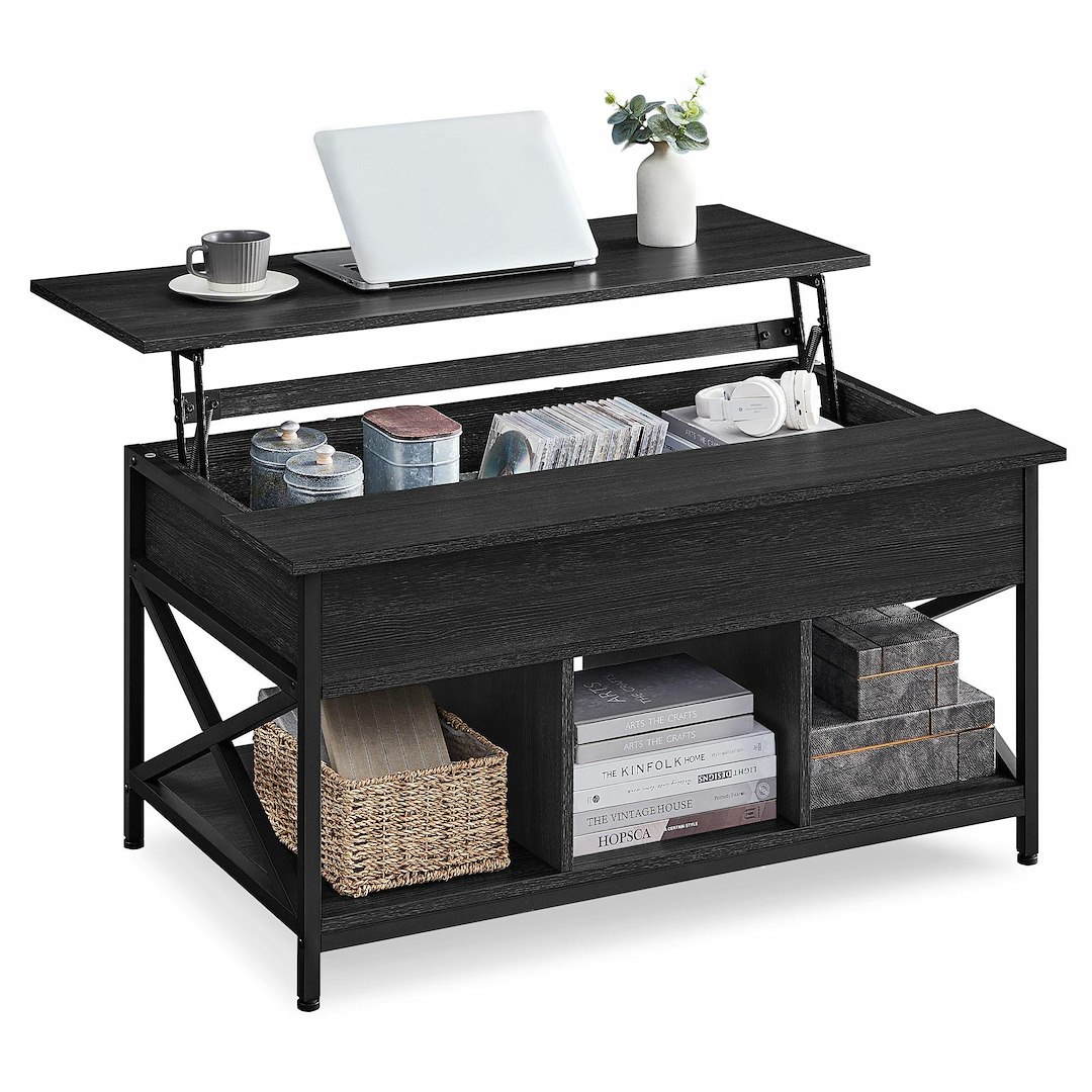 Czarny stolik kawowy rozkładany blat