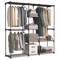 Otwarta modułowa szafa na ubrania taupe