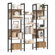 Podwójny regał na książki 14 półek brąz