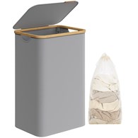 Szary kosz na pranie z pokrywą 90 L