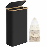 Czarny kosz na pranie z pokrywą 65 L