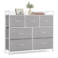 Komoda z 7 szufladami szaro-biała
