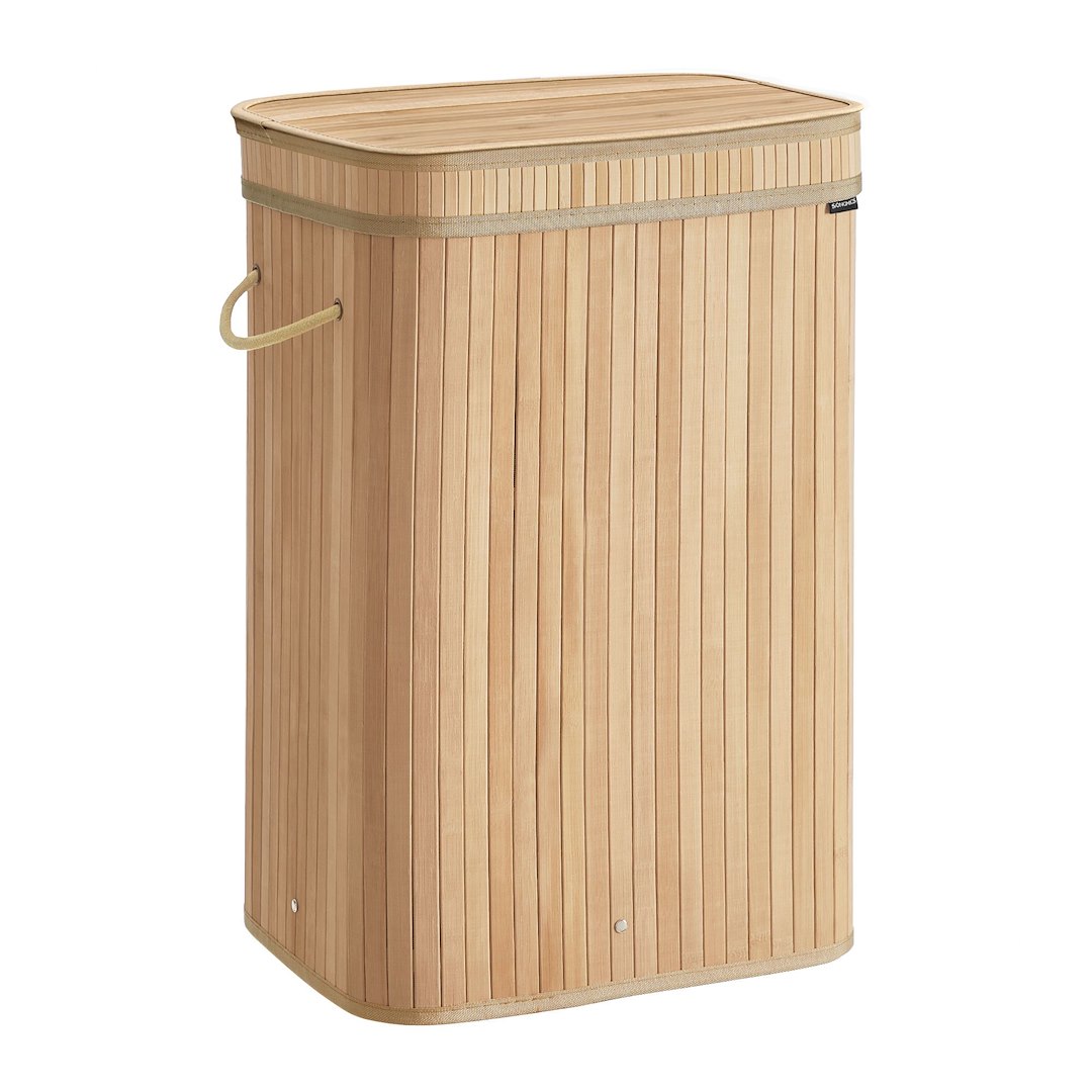 Bambusowy kosz na pranie z pokrywą 72 L