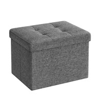 Pufa ze schowkiem pikowana 41 cm szara