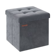 Pufa ze schowkiem 43 L szary aksamit