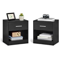 Czarny zestaw dwóch szafek nocnych