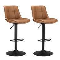 Brązowy hoker z oparciem zestaw 2 szt.