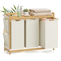 Bambusowy kosz na pranie komory 3 x 50 L