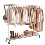 Wieszak na ubrania na kółkach srebrny