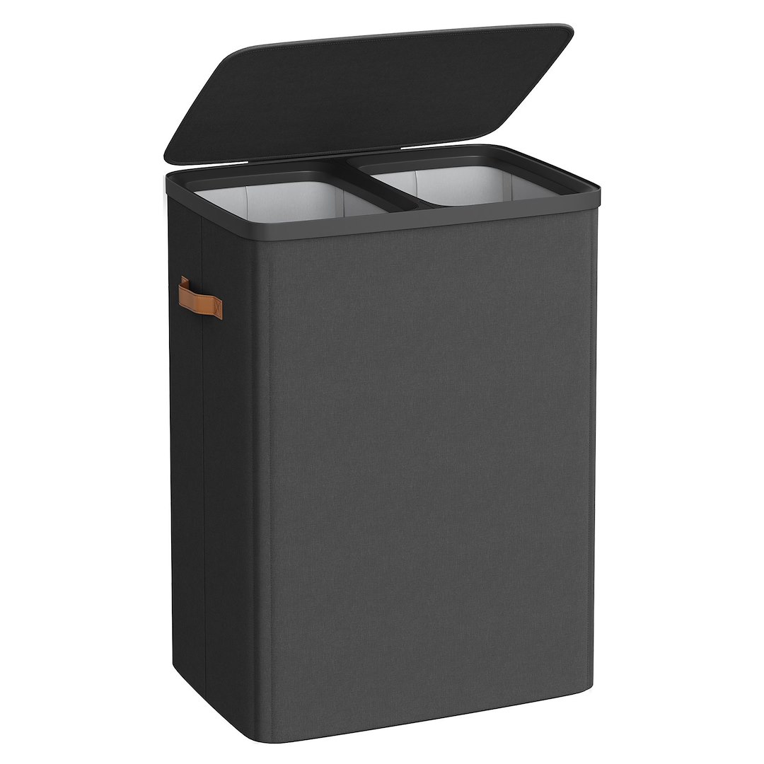 Kosz na pranie 2 x 85 L atramentowa czerń