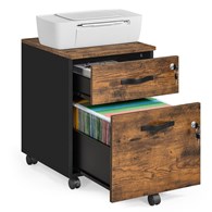 Brązowy kontener z 2 szufladami na zamek