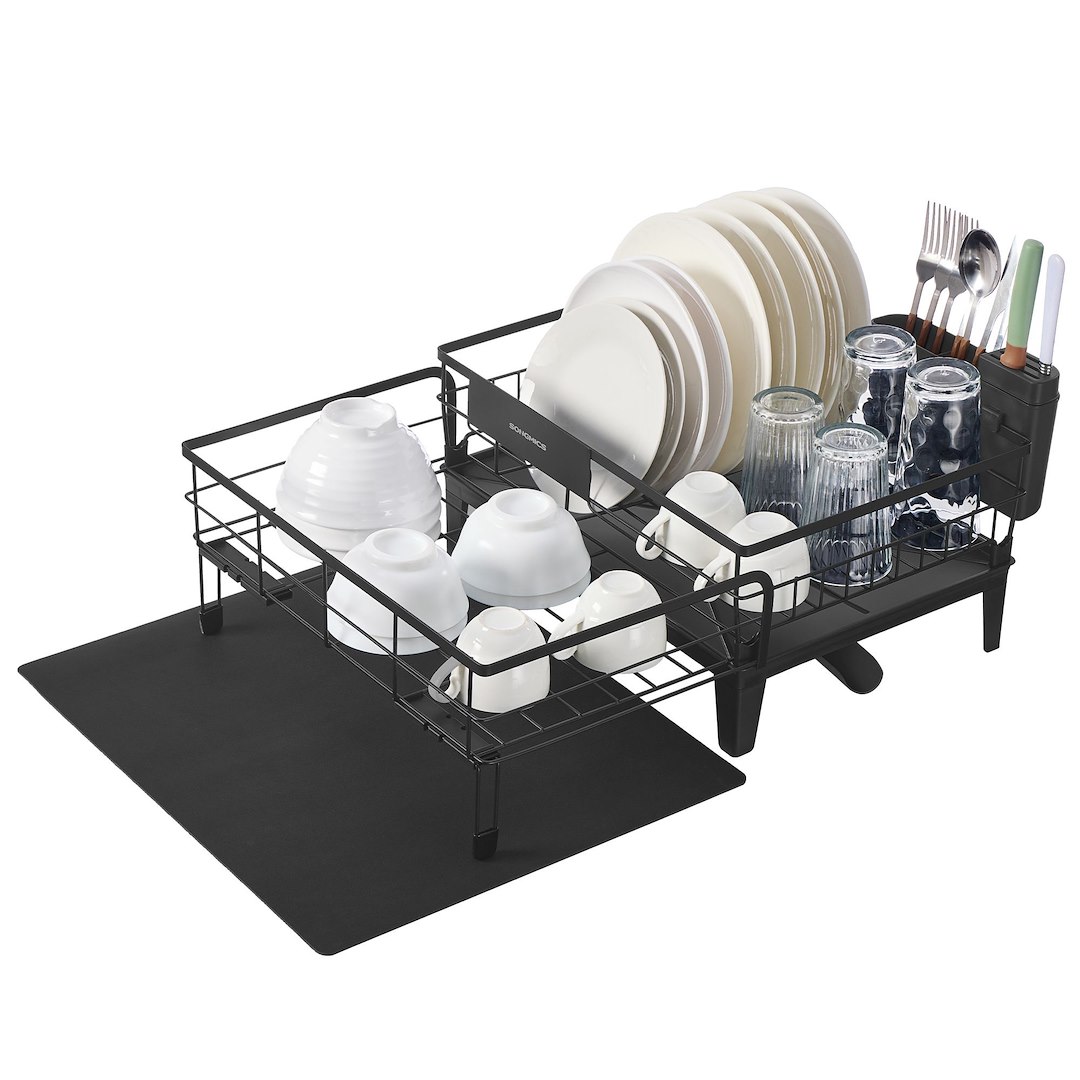 Rozkładana suszarka do naczyń czarna