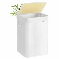 Bambusowy kosz na pranie 95 L biały