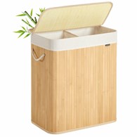 Kosz na pranie 2 komory bambusowy 100 L