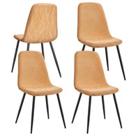 Zestaw 4 krzeseł do jadalni karmelowy brąz