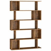 Szeroki regał na książki 5 poziomów brąz