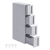 Szafka na kółkach z 4 szufladami szara