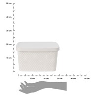 Koszyk do przechowywania biały 27 cm Biały pojemnik do przechowywania z pokrywą wykonany z wytrzymałego tworzywa sztucznego