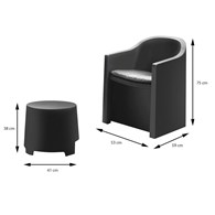 Zestaw mebli ogrodowych 3 el. antracyt