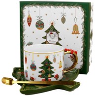 Filiżanka ze spodkiem i łyżeczką Christmas Tree 250 ml