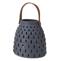 Lampion ceramiczny ażurowy szary 15 cm Ciemnoszary, ceramiczny lampion, który wprowadzi wyjątkowy klimat na tarasie, balkonie lub w domu z możliwością powieszenia