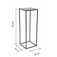 Czarny nowoczesny kwietnik stojący 70cm Wykonany z metalu, prosty i stylowy stojak na kwiatki w kolorze czarnym