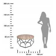 Stolik kawowy Diamond 70 czarny c.dąb Konstrukcja lakierowana na czarno, blat wykonany z płyty MDF w kolorze ciemny dąb, wysokość 40 cm, średnica 70 cm