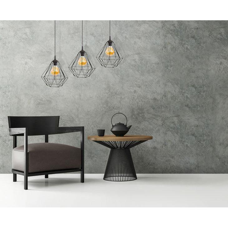 Lampa geometryczna Diamond czarna 25 cm Wykonana z metalu, nowoczesny design, dł. przewodu 90 cm, gwint E27, zasilanie 230V