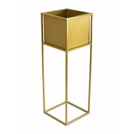 Nowoczesny kwietnik stojak złotym 70 cm Wykonany z metalu, prosty i stylowy stojak na kwiatki w kolorze złotym