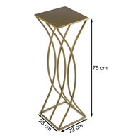 Kwietnik nowoczesny stojak złoty 75 cm Wykonany z metalu, prosty i stylowy stojak na kwiatki w kolorze złotym