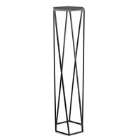 Kwietnik stojak na rośliny czarny 100 cm Wykonany z metalu, prosty i stylowy stojak na kwiatki w kolorze czarnym