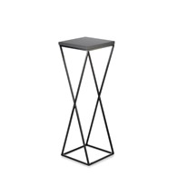Kwietnik stojący 70 cm z blatem MDF LOFT Wykonany z metalu oraz płyty MDF solidny i stylowy kwietnik w stylu industrialnym oraz LOFT w kolorze czarnym
