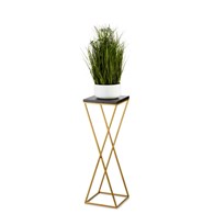 Kwietnik stojący 70 cm blat czarny LOFTWykonany z metalu oraz płyty MDF w kolorze czarnym i złotym stojakiem, solidny i stylowy kwietnik w stylu industrialnym oraz LOFT