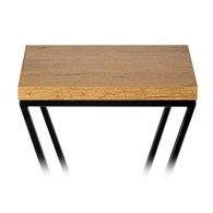 Kwietnik stojący 70 cm z blatem Dąb LOFT Wykonany z metalu oraz płyty MDF w kolorze Lancelot i czarnym stojakiem, solidny i stylowy kwietnik w stylu industrialnym oraz LOFT