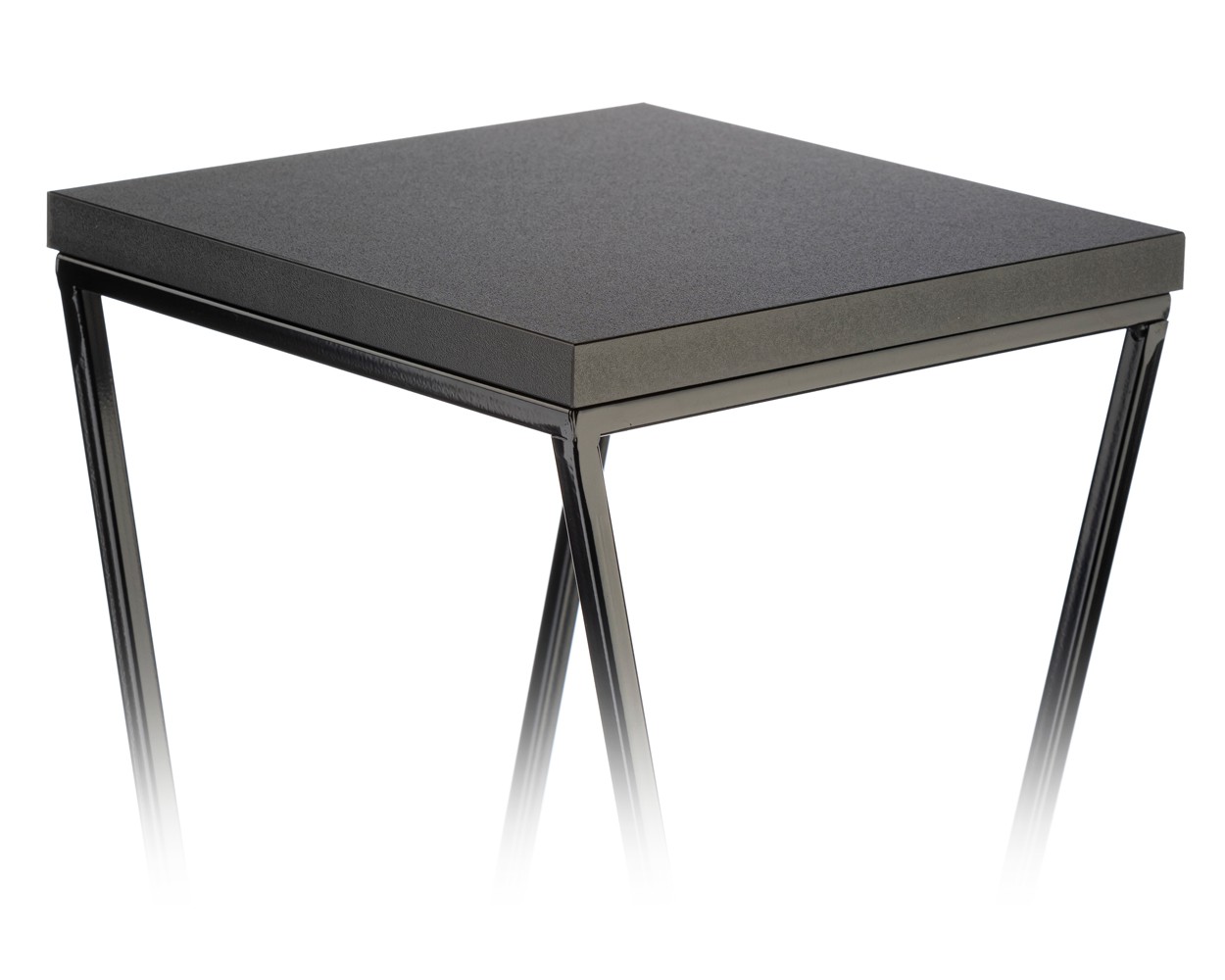 Kwietnik stojący 40 cm blat MDF czarny Wykonany z metalu oraz płyty MDF solidny i stylowy kwietnik w stylu industrialnym oraz LOFT