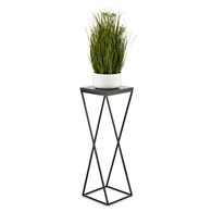 Kwietnik stojący LOFT 70 cm blat MDF Wykonany z metalu oraz płyty MDF w kolorze czarnym, solidny i stylowy kwietnik w kolorze czarnym LOFT