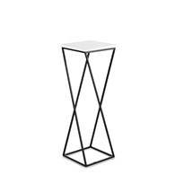 Kwietnik stojący LOFT 70 cm z blat biały Wykonany z metalu oraz płyty MDF w kolorze białym, solidny i stylowy kwietnik w kolorze czarnym LOFT