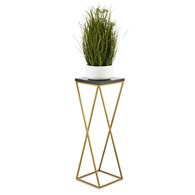 Kwietnik stojący LOFT 70 cm MDF złotyWykonany z metalu oraz płyty MDF w kolorze czarnym, solidny i stylowy kwietnik w kolorze złotym LOFT