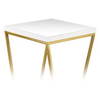 Kwietnik stojący złoty LOFT 70 cm MDF Wykonany z metalu oraz płyty MDF w kolorze białym, solidny i stylowy kwietnik w kolorze złotym LOFT