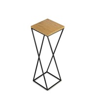 Kwietnik stojący 70 cm z blatem LOFTWykonany z metalu oraz płyty MDF w kolorze Dąb Lancelot, solidny i stylowy kwietnik w kolorze czarnym LOFT