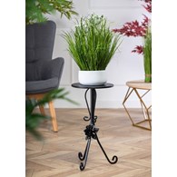 Kwietnik metalowy czarny z różą 55 cm