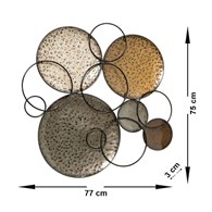 Ozdoba ścienna Fiore wys. 75cm materiał metal, odcienie szarości, uchwyty, możliwośc powieszenia w pionie i poziomie