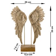 Skrzydła dekoracyjne złote Cosmo figurka materiał polyresin, kolor złoty, wysokość 39 cm, szerokość 29 cm